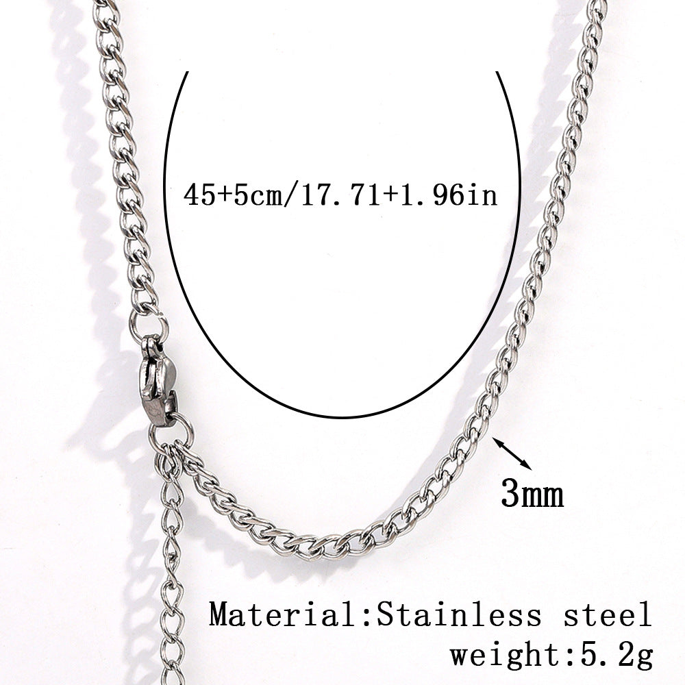 Cross-border women's stainless steel necklace, 18K real gold snake bone chain plain chain fashion collarbone chain versatile titanium steel necklace