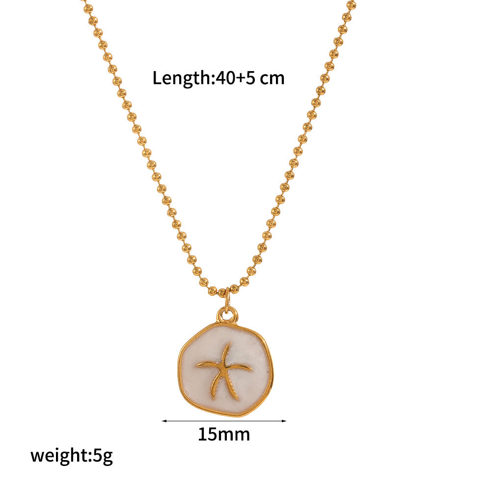 Ocean-Inspired Enamel Pendant Necklace