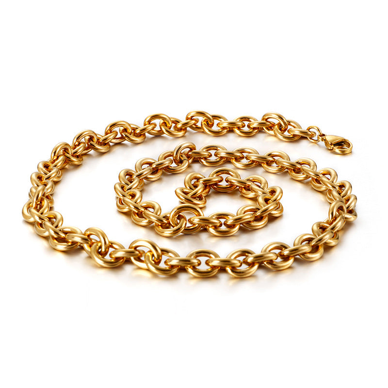 Stainless Steel Gold Cable Chain Necklace