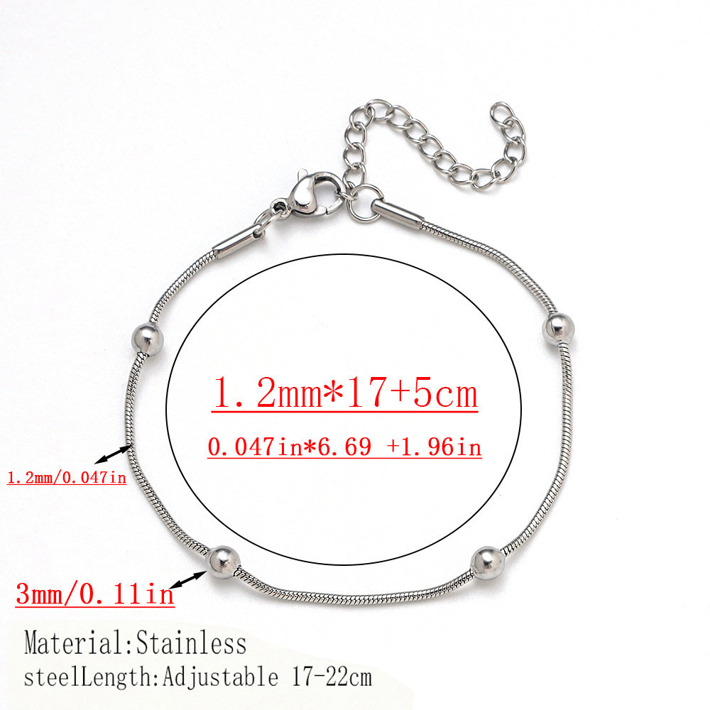 Women's fashion titanium steel bracelet, European and American cross-border hot-selling jewelry fashion versatile plated 18K real gold stainless steel bracelet