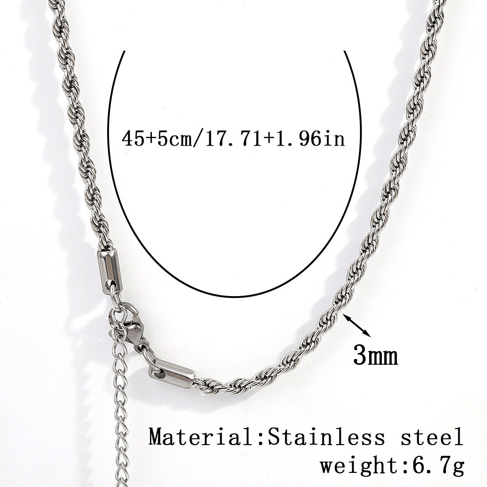 Cross-border women's stainless steel necklace, 18K real gold snake bone chain plain chain fashion collarbone chain versatile titanium steel necklace