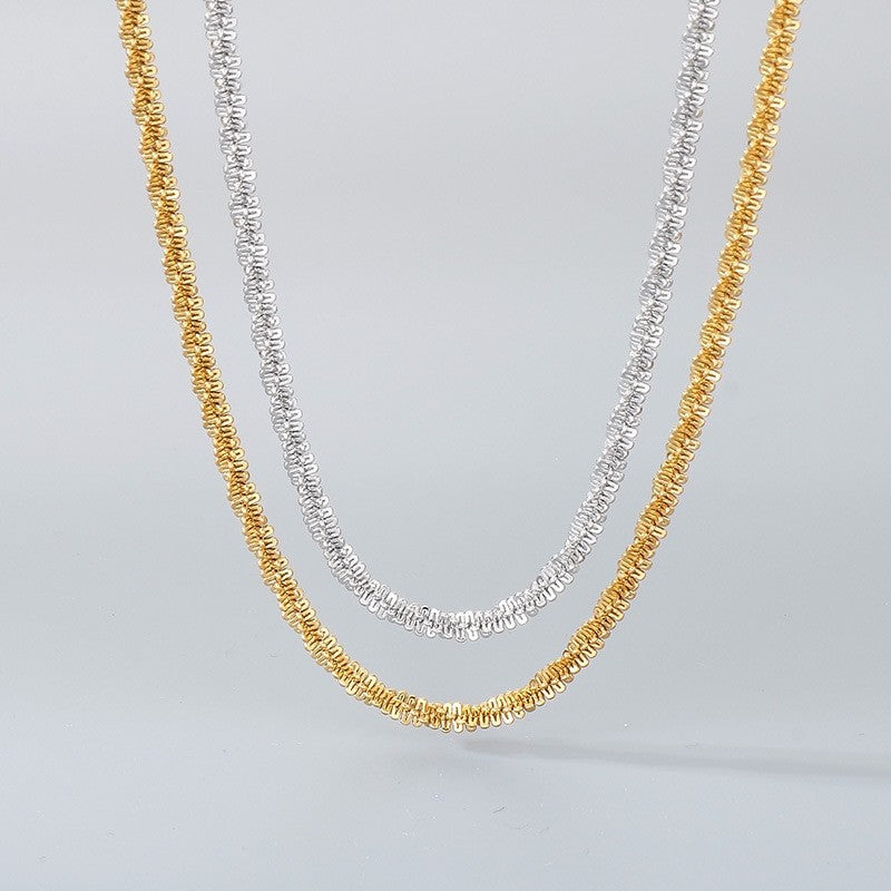 Minimalist Gold & Silver Spring Chain Necklace