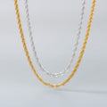 Minimalist Gold & Silver Spring Chain Necklace