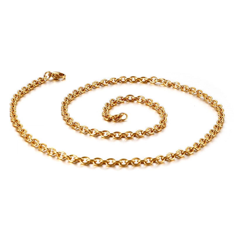 316L Stainless Steel Gold Cable Chain Necklace
