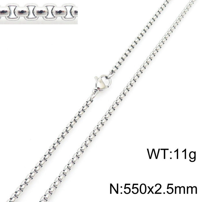 Classic Stainless Steel Pearl Chain Necklace Unisex Multi-Size Necklace Jewelry Pendant with Chain Spot Wholesale