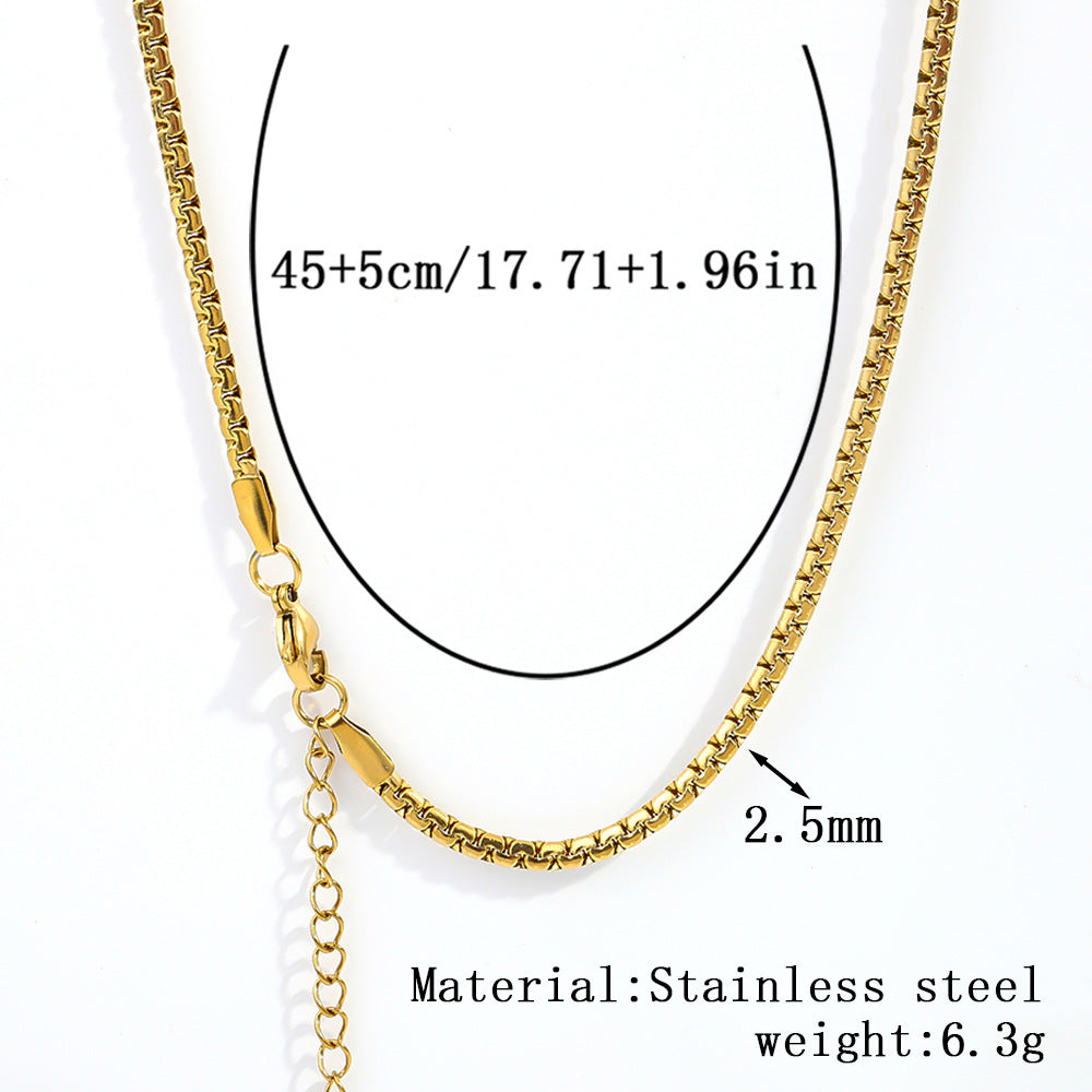 Cross-border women's stainless steel necklace, 18K real gold snake bone chain plain chain fashion collarbone chain versatile titanium steel necklace