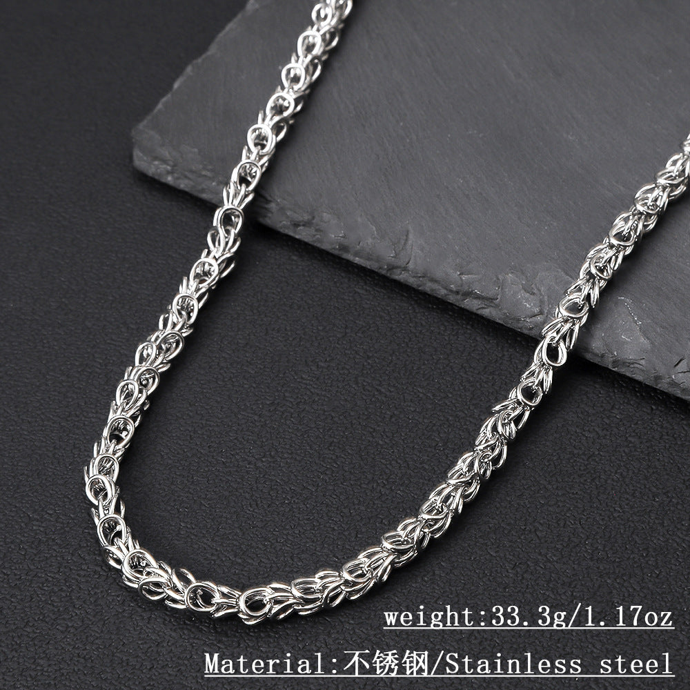 Cross-border hot-selling stainless steel keel chain necklace, trendy men's hip-hop Cuban chain non-fading titanium steel necklace