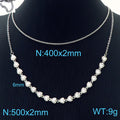 Korean commuter simple love imitation pearl necklace, love fashion double-layer collarbone chain copper chain necklace