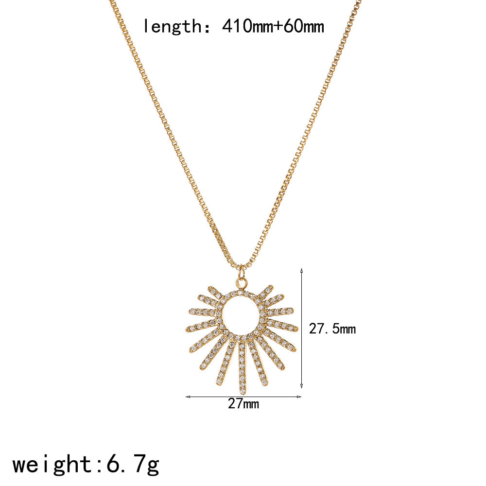 Cross-border European and American personalized stainless steel love necklace women's niche design diamond-encrusted oil dripping heart-shaped titanium steel clavicle chain