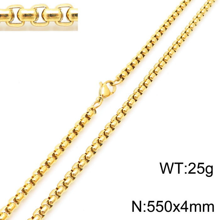Classic Stainless Steel Pearl Chain Necklace Unisex Multi-Size Necklace Jewelry Pendant with Chain Spot Wholesale