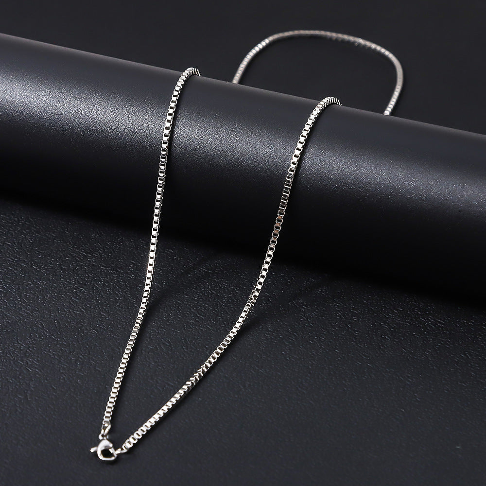 Cross-border men's stainless steel necklace, hot-selling women's collarbone chain chain in Europe and America, versatile high-end titanium steel necklace