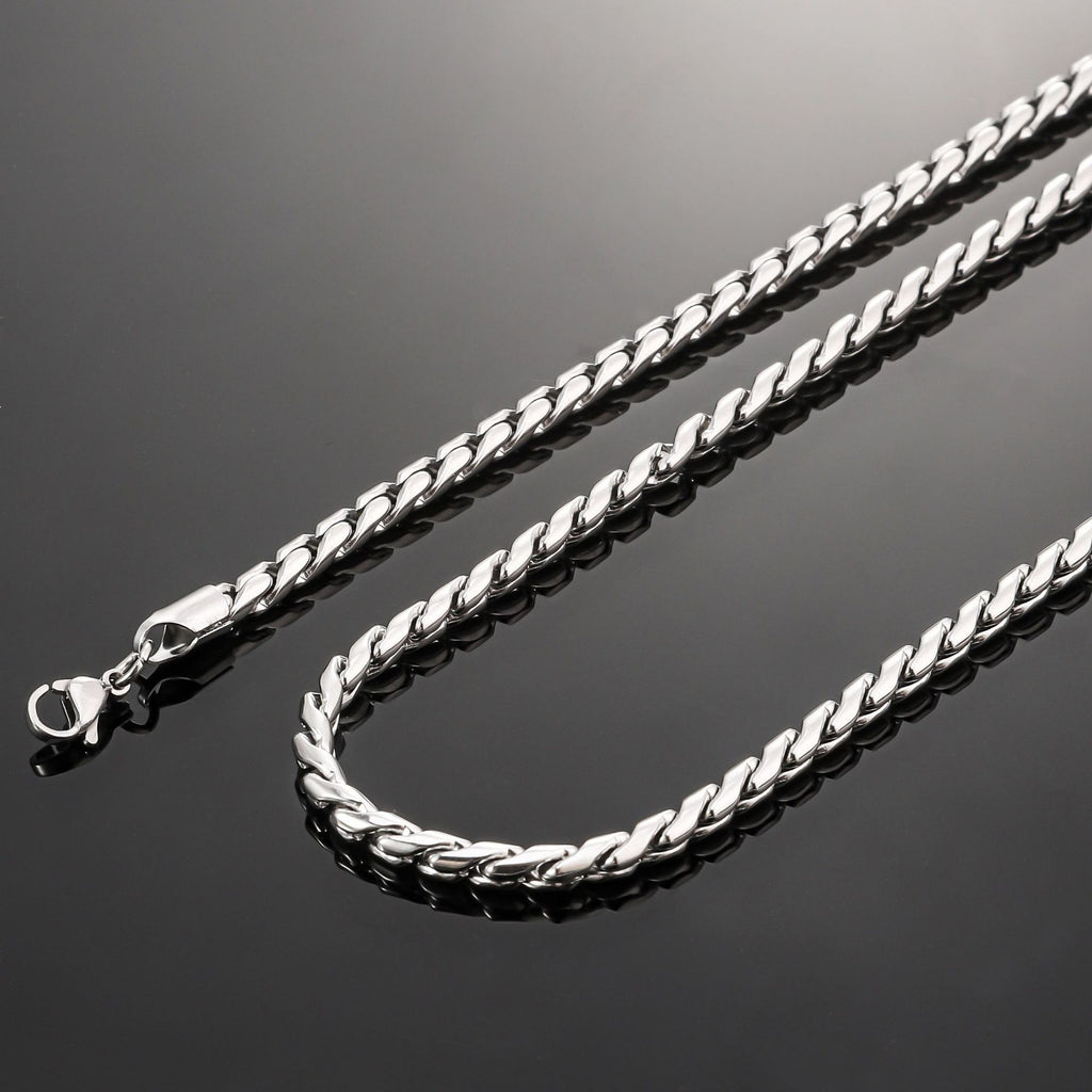 Cross-border stainless steel Cuban chain necklace, hot-selling fashion and versatile personality in Europe and America, non-fading men's titanium steel necklace