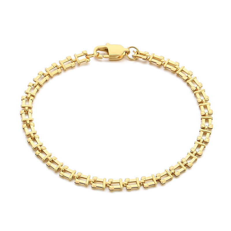 New high-end personalized stainless steel hollow u-shaped chain bracelet women's design 18k titanium steel bracelet accessories in stock