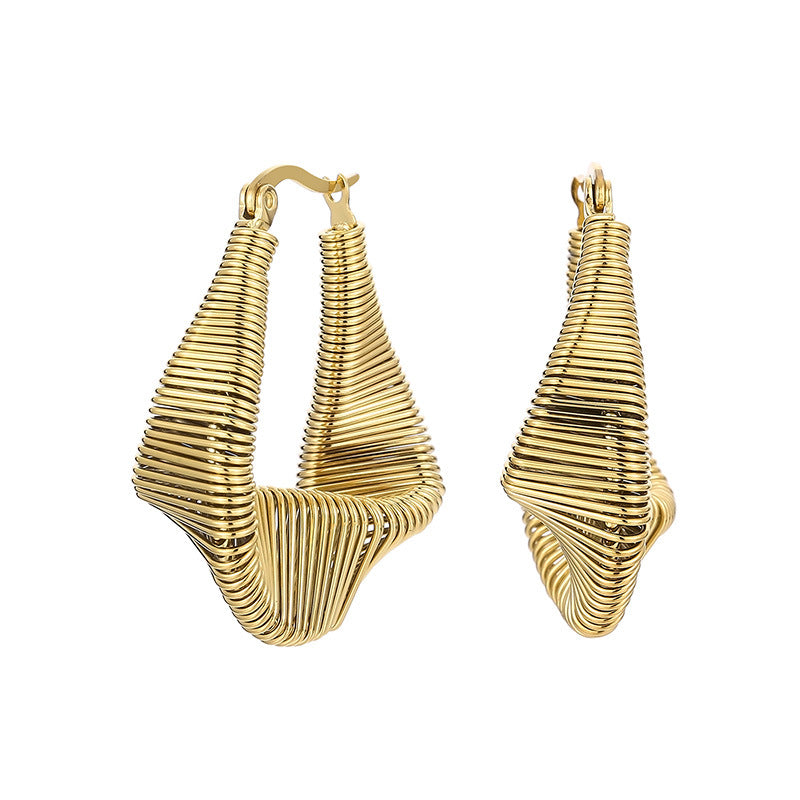 Titanium Steel Irregular U-shaped Earrings