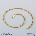Cross-border fashion 18K gold stainless steel Cuban chain can be laser small square necklace necklace with chain jewelry