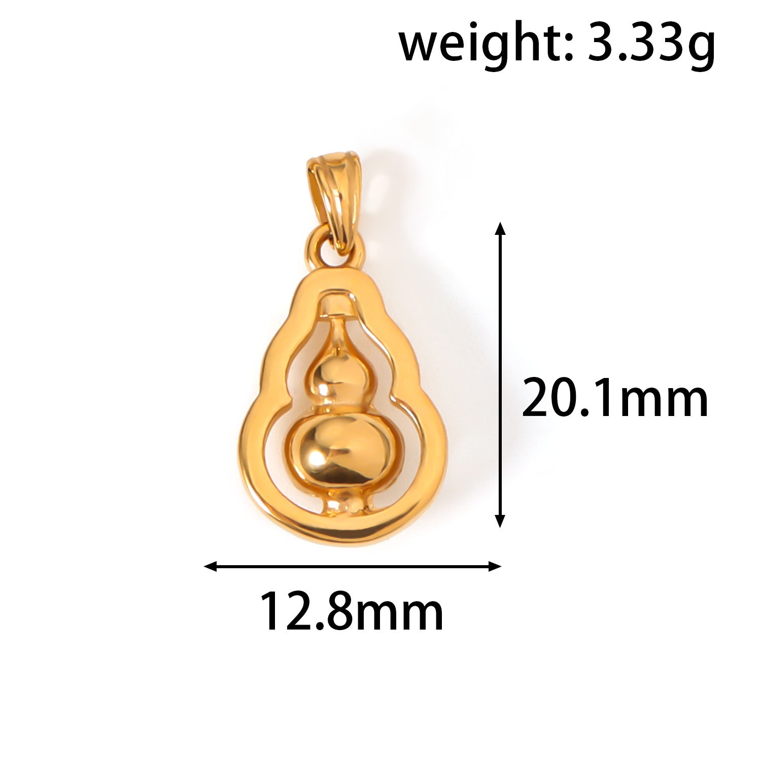 Cross-border new gourd titanium steel necklace niche design light luxury high-end sense transfer gourd pendant pendant wholesale