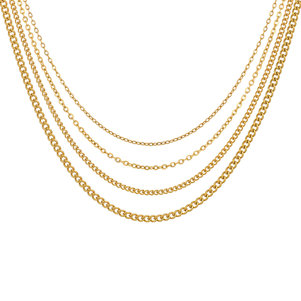 European and American cross-border popular simple retro stainless steel hammer cross chain side chain, pendant with chain wholesale