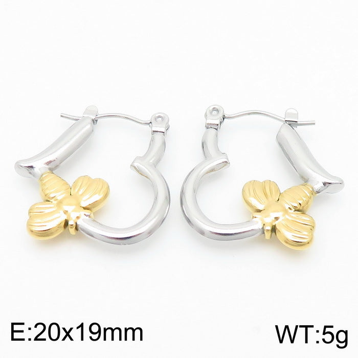 Heart & Butterfly Hoop Earrings