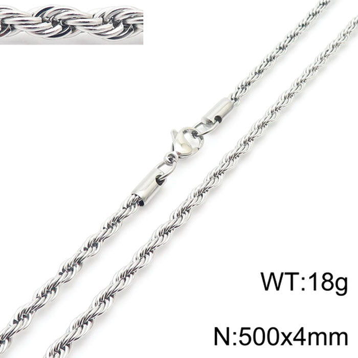 Stainless Steel Rope Chain Necklace