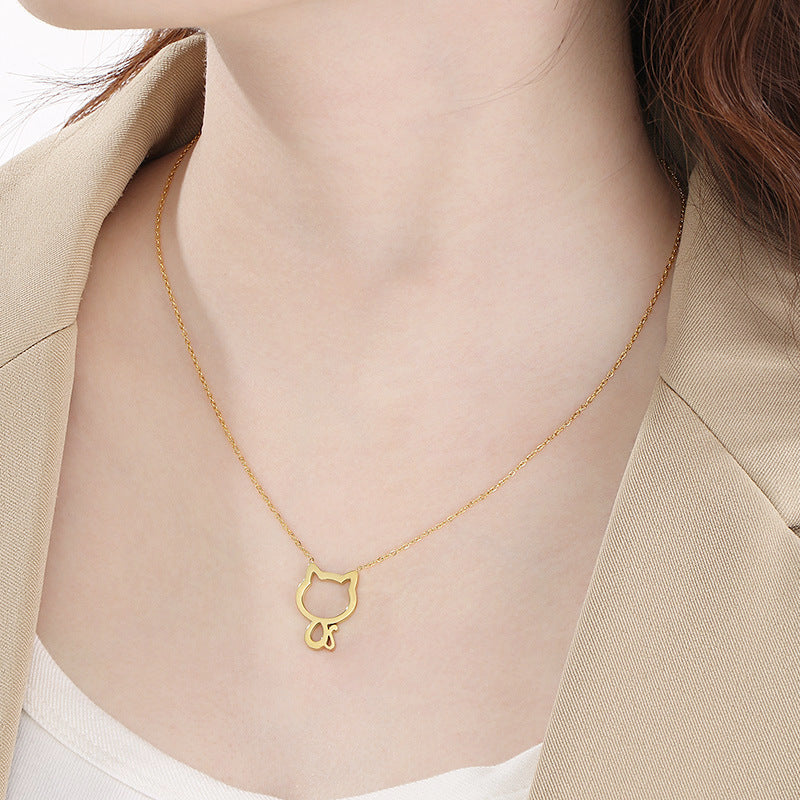 Stainless Steel Pet Lover Letter Pendant Necklace