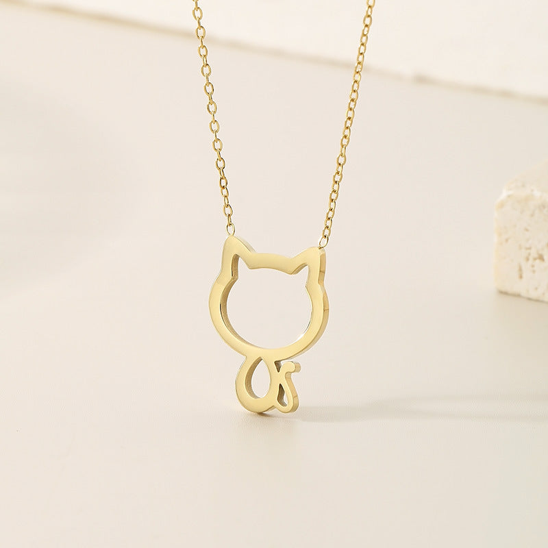 Stainless Steel Pet Lover Letter Pendant Necklace