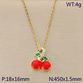 Cute Red Enamel Fruit Charm Necklace
