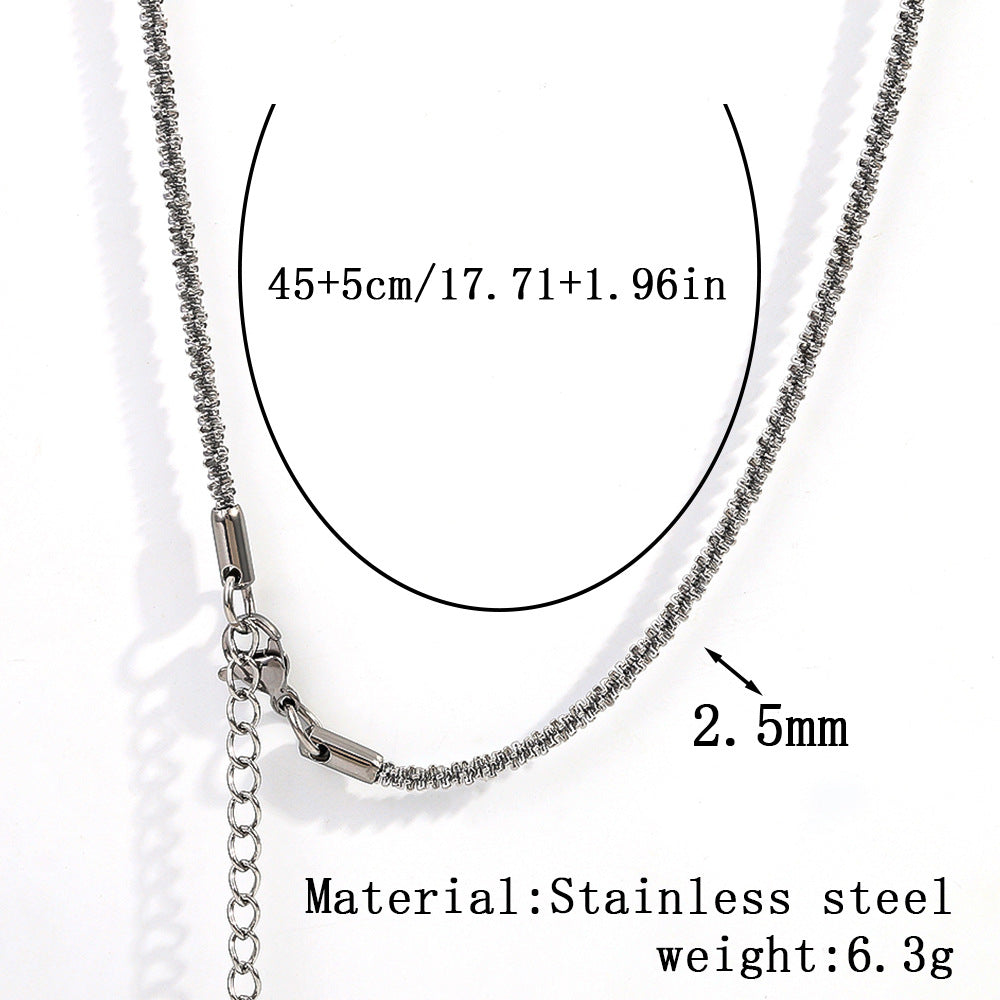 Cross-border stainless steel necklace, 18K real gold-plated snake bone chain fashion collarbone chain plain chain versatile women's titanium steel necklace