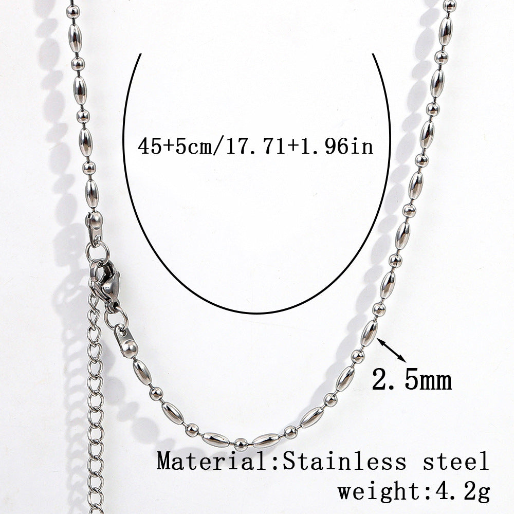 Cross-border women's stainless steel necklace, 18K real gold snake bone chain plain chain fashion collarbone chain versatile titanium steel necklace