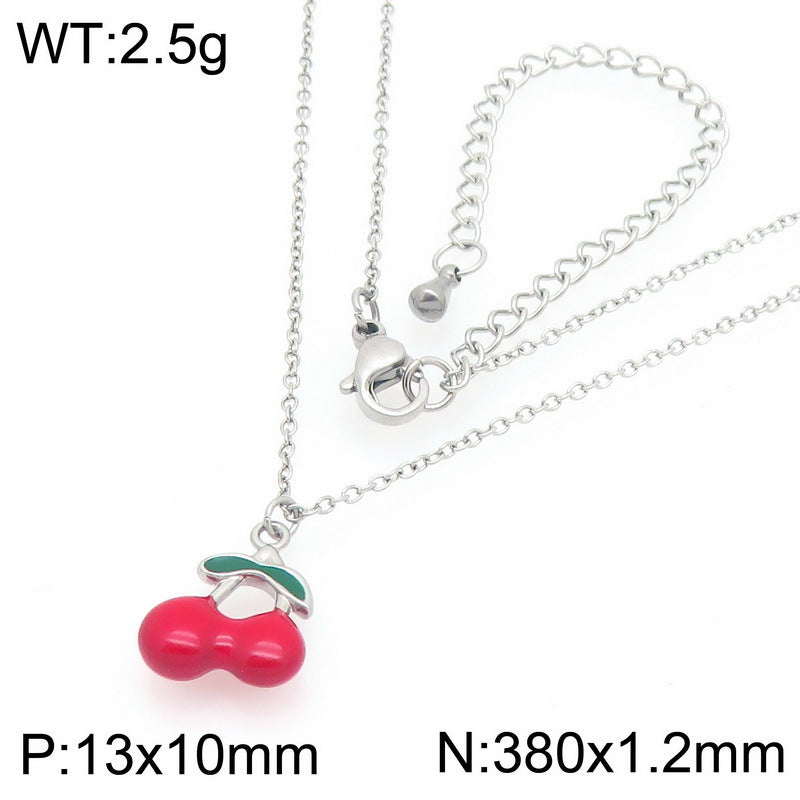 Minimal Cherry Pendant Necklace