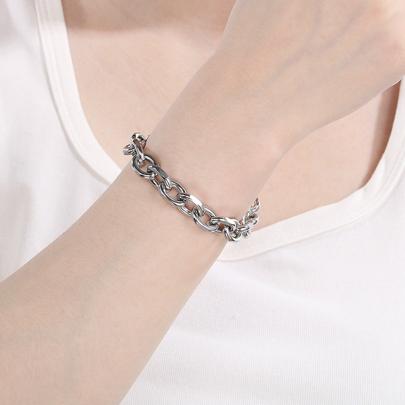 Cross-border foreign trade fashion jewelry, stainless steel chain bracelet ins niche design personalized bracelet women's jewelry