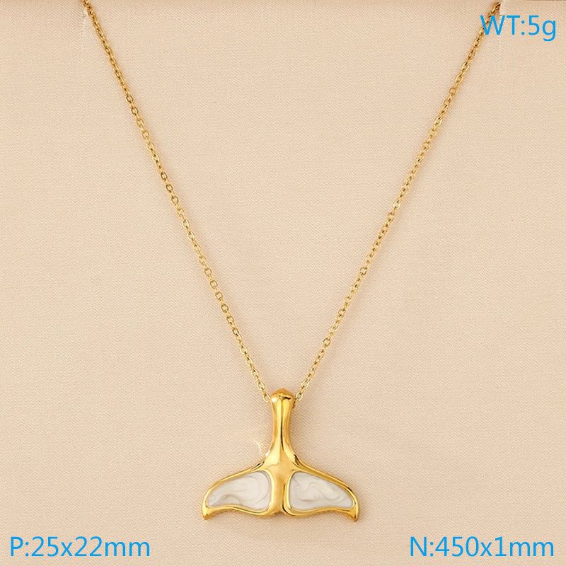 2025 new marine life series stainless steel pendant jewelry necklace accessories light luxury niche women's summer fashion