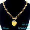 Cross-border new ins smooth stainless steel love pendant necklace jewelry high-end versatile OT buckle necklace jewelry