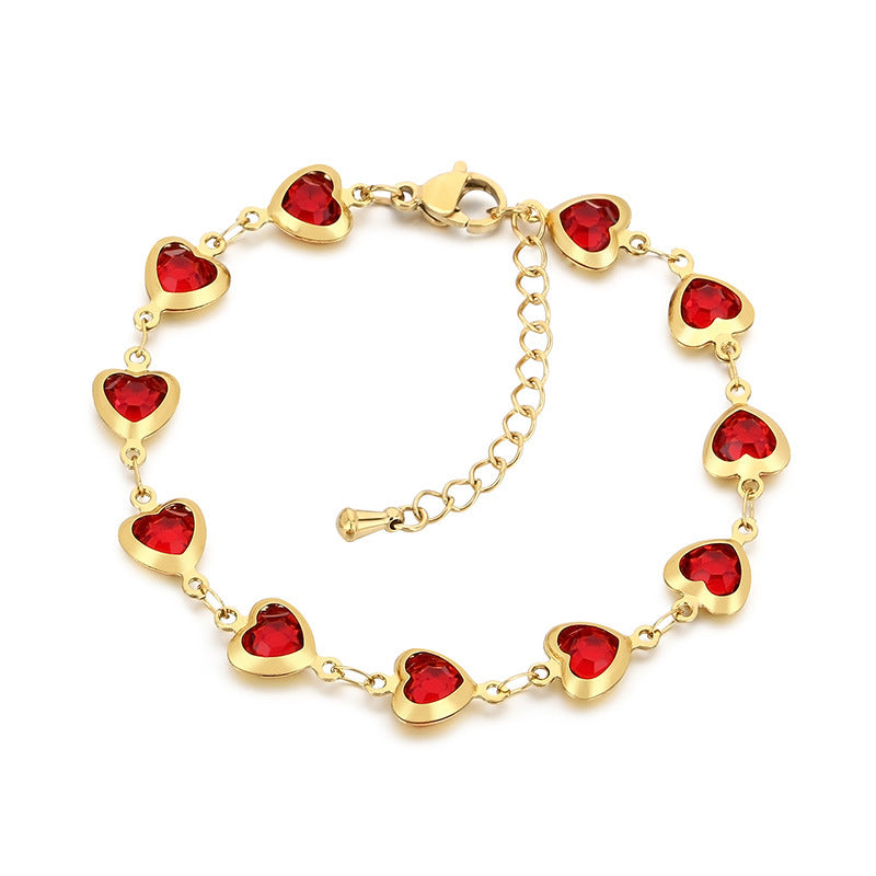 Gold Multicolor Crystal Charm Bracelet