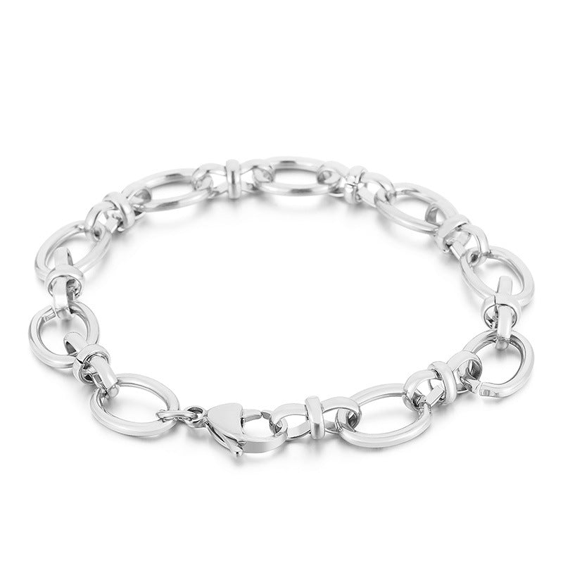 ins simple electroplated 18k gold stainless steel bracelet jewelry personalized fashion square paper clip bracelet jewelry