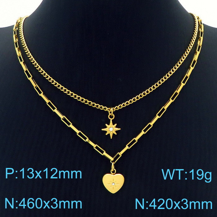 Multi-Chain Heart Pendant Necklace Collection
