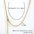 Cross-border stainless steel necklace, 18K real gold-plated snake bone chain fashion collarbone chain plain chain versatile women's titanium steel necklace