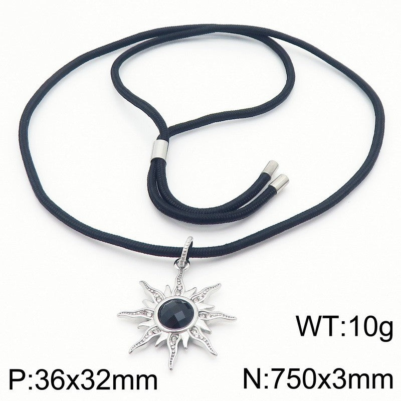Sun Pendant Necklace & Earring Set