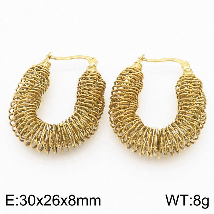 Titanium Steel Irregular U-shaped Earrings