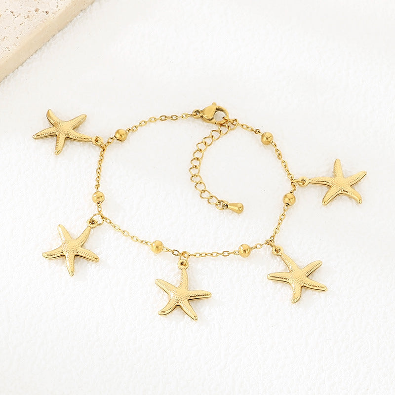 Gold Ocean Charm Bracelet