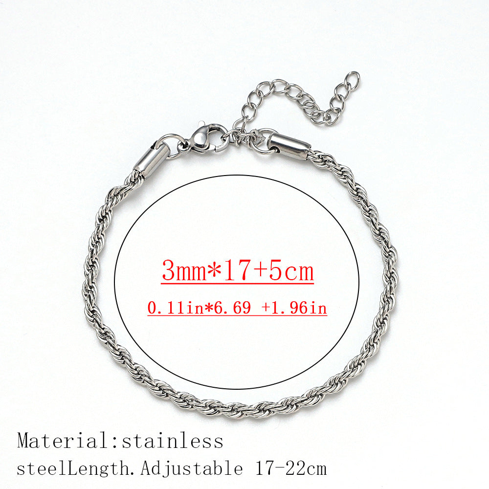 Women's fashion titanium steel bracelet, European and American cross-border hot-selling jewelry fashion versatile plated 18K real gold stainless steel bracelet