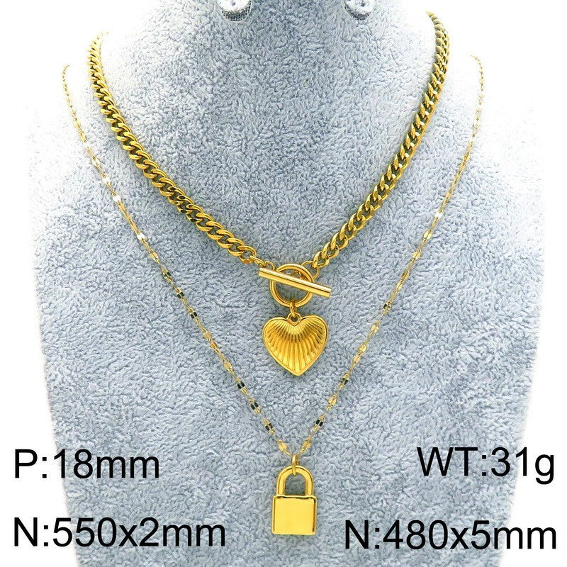 Multi-Chain Heart Pendant Necklace Collection