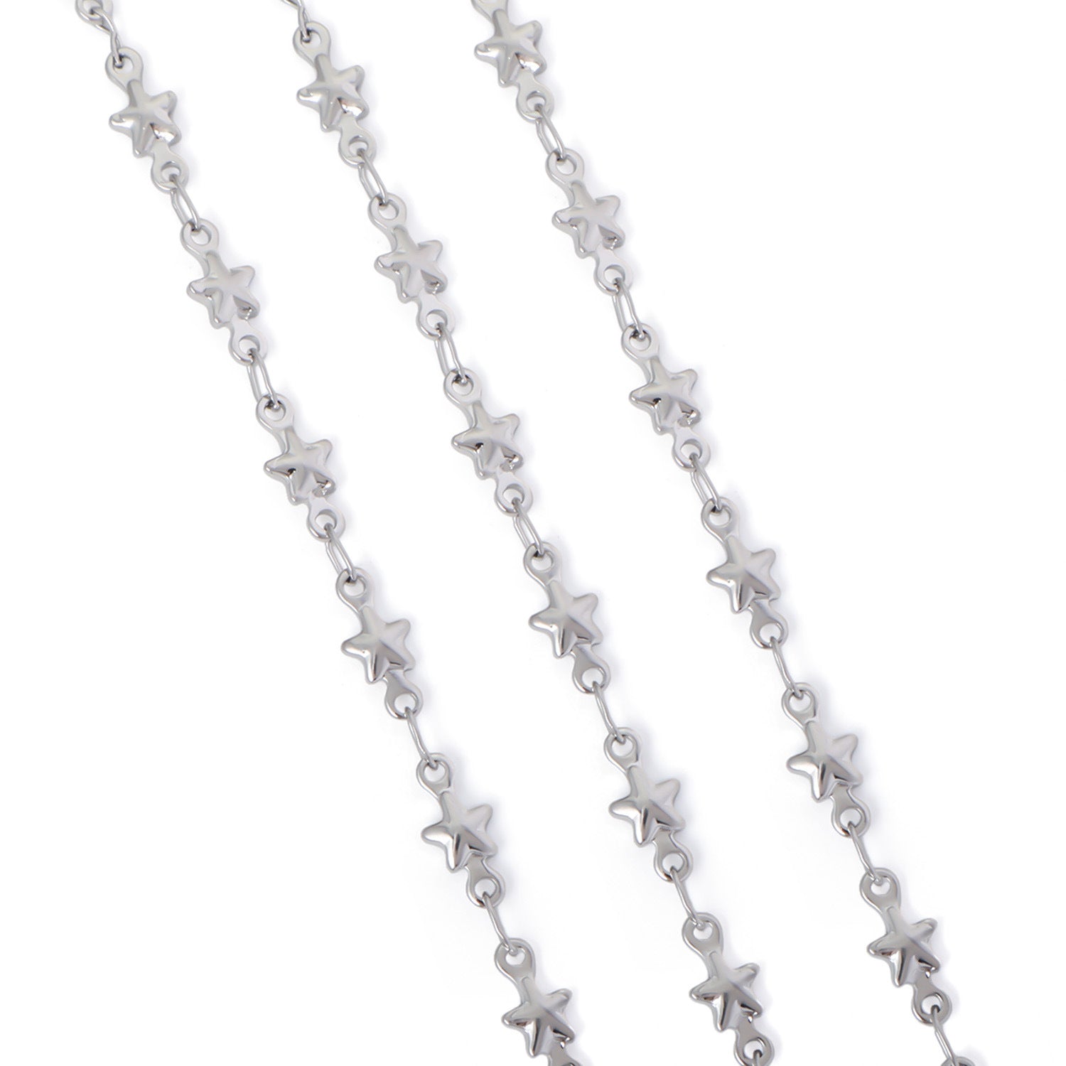 European and American cross-border stainless steel vacuum electroplating gold peach heart dolphin five-pointed star necklace handmade chain jewelry accessories wholesale