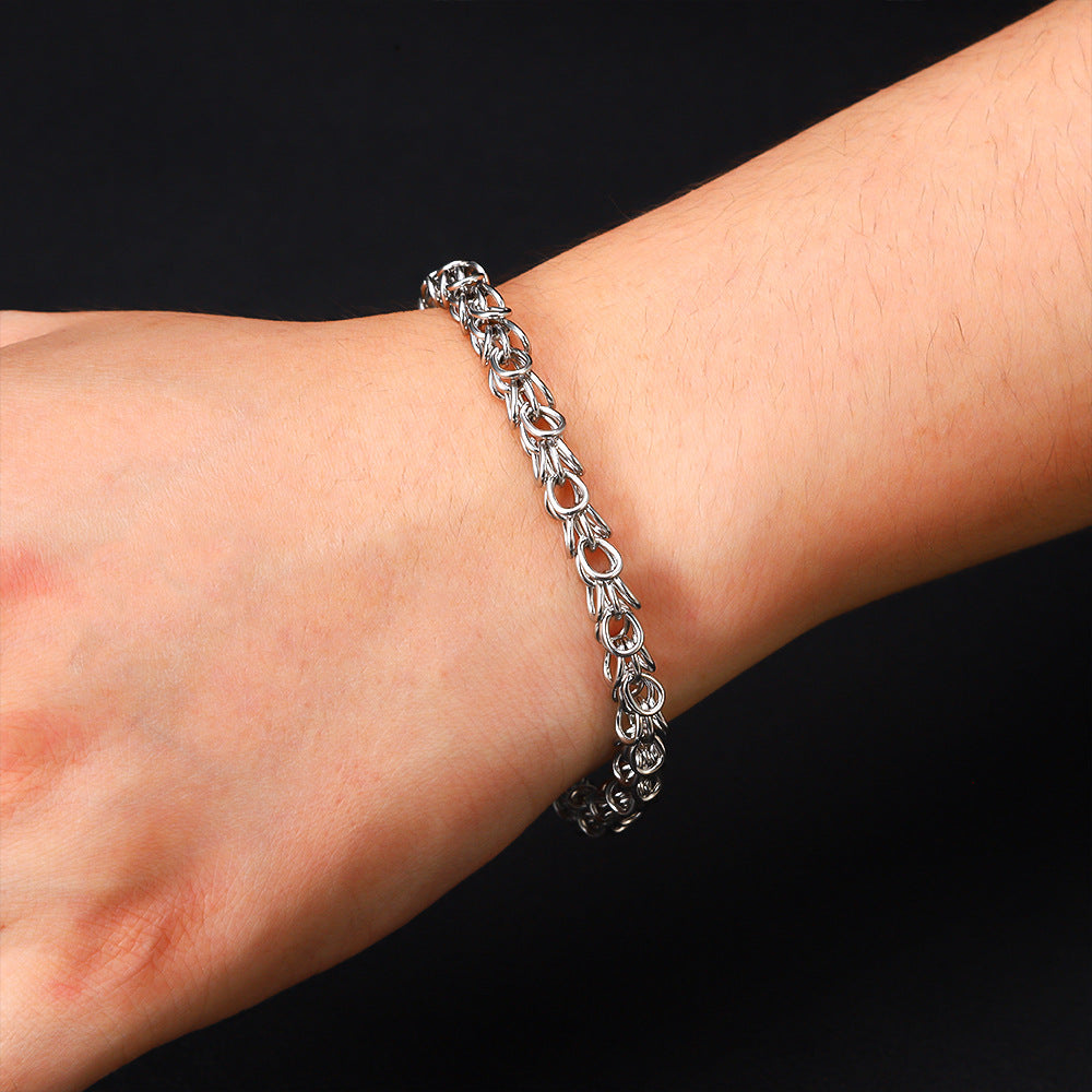 Cross-border hot-selling stainless steel keel chain necklace, trendy men's hip-hop Cuban chain non-fading titanium steel necklace