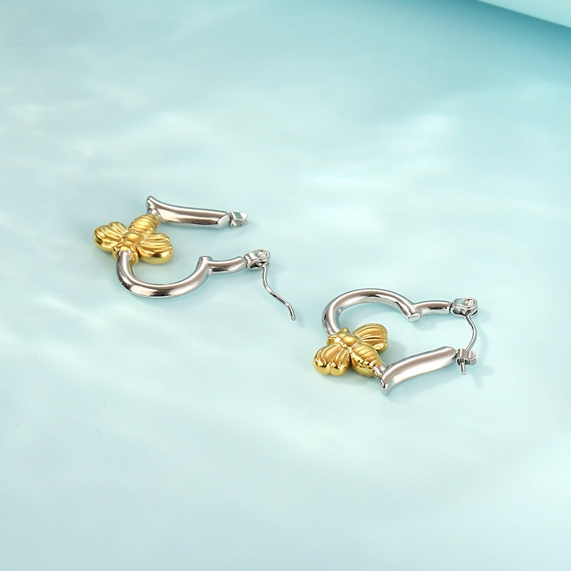 Heart & Butterfly Hoop Earrings