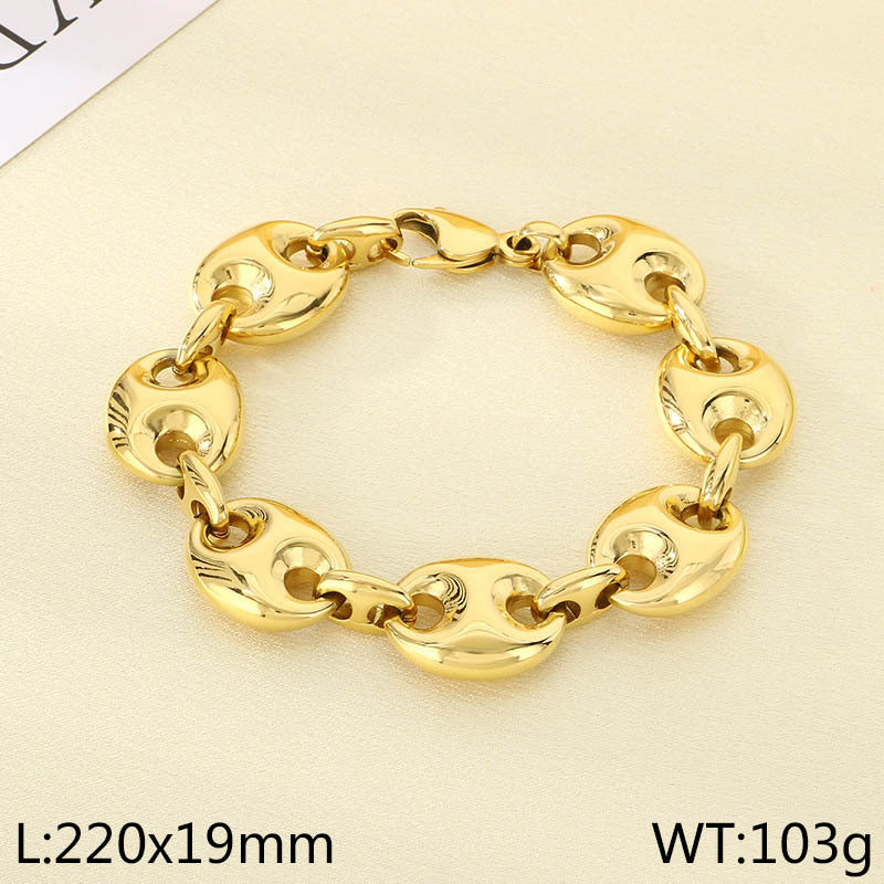 Europe and the United States cross-border high-grade stainless steel 18k gold pig nose bracelet summer versatile bracelet jewelry spot wholesale