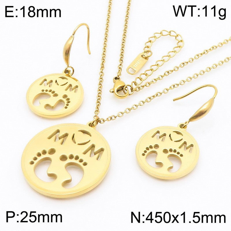 Symbol Disc Necklace, Bracelet & Earrings Set