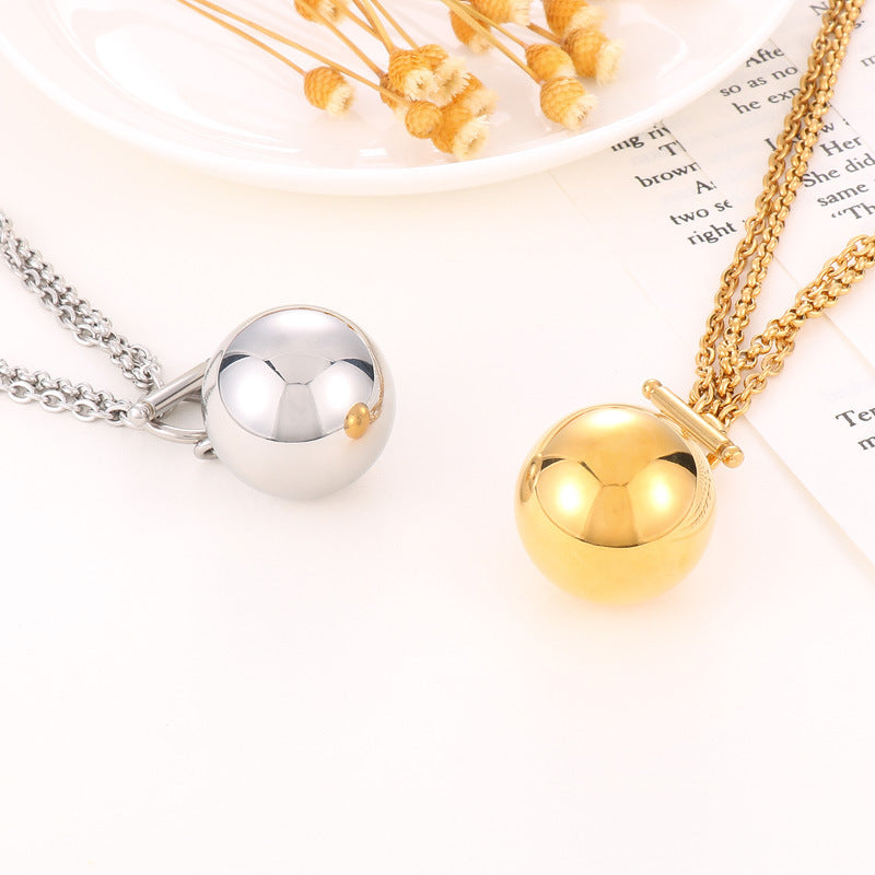 Cross-border versatile ball hollow pendant bracelet necklace set, niche design high-end simple versatile jewelry