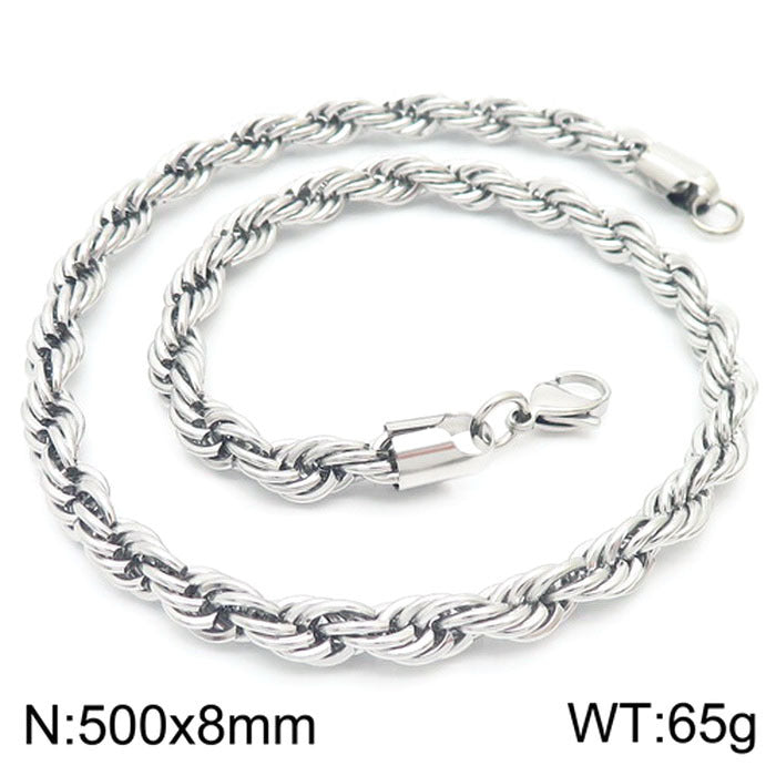 Stainless Steel Rope Chain Necklace