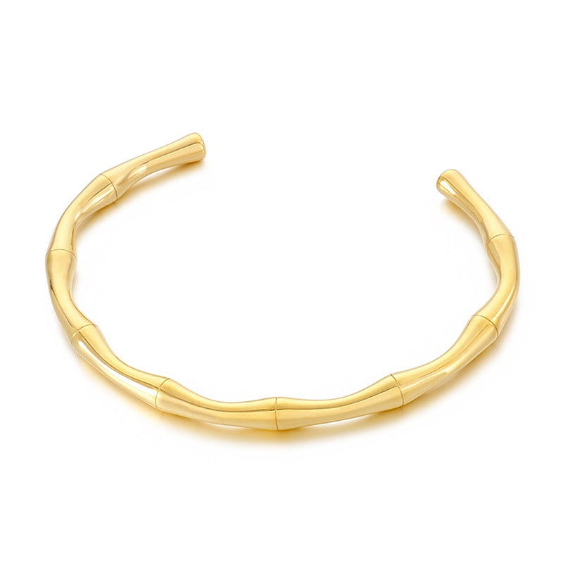 Bamboo Texture Cuff Bangles