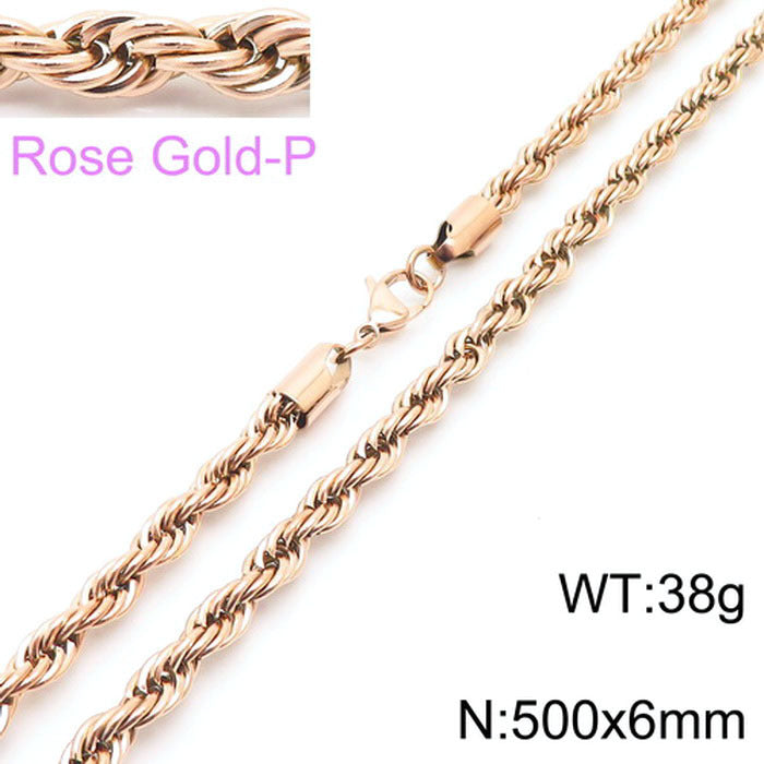 Stainless Steel Rope Chain Necklace